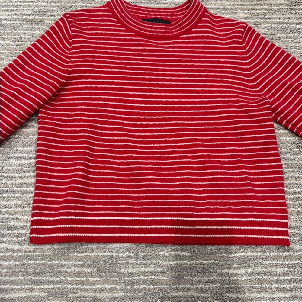 Zara red and white stripe sweater